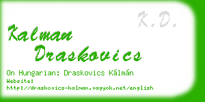 kalman draskovics business card
