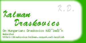 kalman draskovics business card